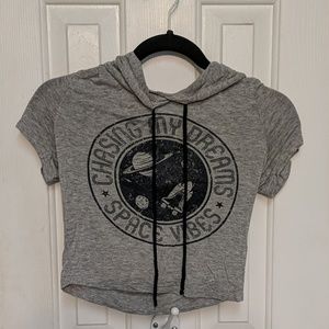 Papaya cropped t-shirt hoodie